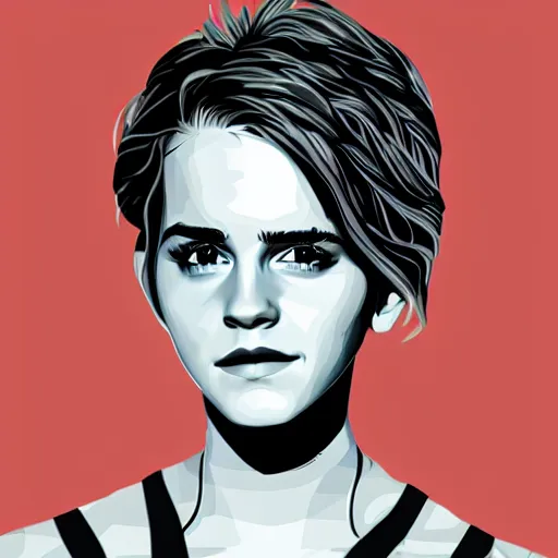 Prompt: wpap illustration of emma watson