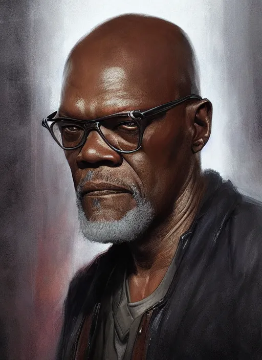 Image similar to Portrait Samuel L. Jackson, marvel comics, dark, intricate, highly detailed, smooth, artstation, digital illustration by Ruan Jia and Mandy Jurgens and Artgerm and Wayne Barlowe and Greg Rutkowski and Frank Frazetta