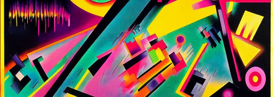 Image similar to scratching disco 1 9 8 0 • s very energetic people, neon splashes, kandinsky, olga sacharoff, portugal immigration nostalgia, vfx, ambient fog, cinematic lightning, soft women aura,