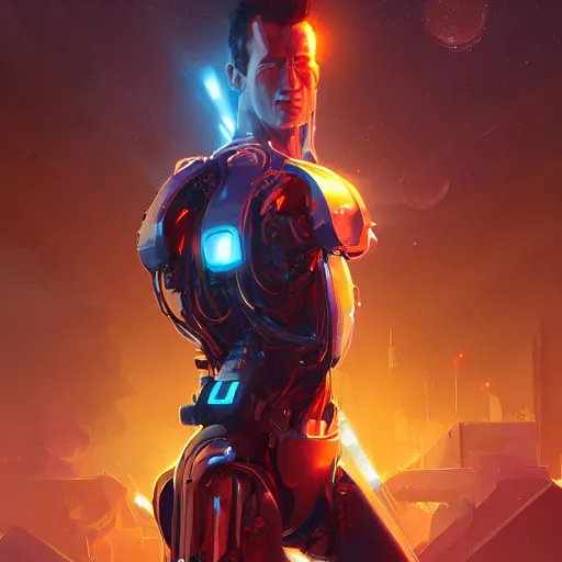 Image similar to hero world terminator genysis, behance hd by jesper ejsing, by rhads, makoto shinkai and lois van baarle, ilya kuvshinov, rossdraws global illumination