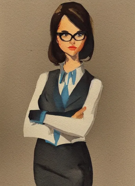 Image similar to concept art of a modern office life, young business woman, pinterest, artstation trending, behance, watercolor, by coby whitmore, silver, laser light,