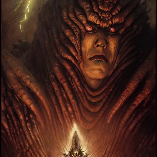 Image similar to a portrait of a monster from berserk by gaston bussiere, bayard wu, greg rutkowski, giger, maxim verehin, greg rutkowski, masterpiece, sharp focus, cinematic, highly detail, lightning - h 7 6 8