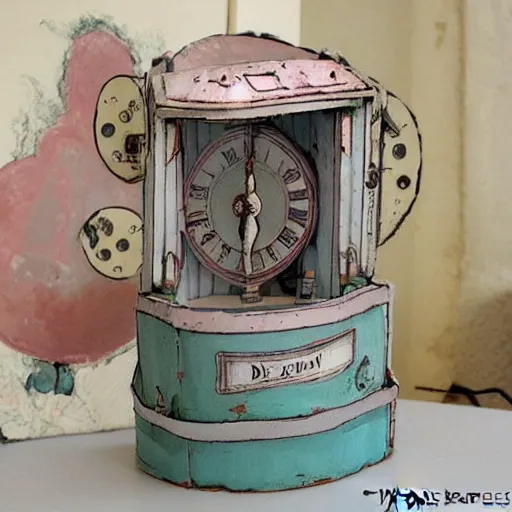 Image similar to dream a shabby chic time machine by vanessa morales, studio ghibli,