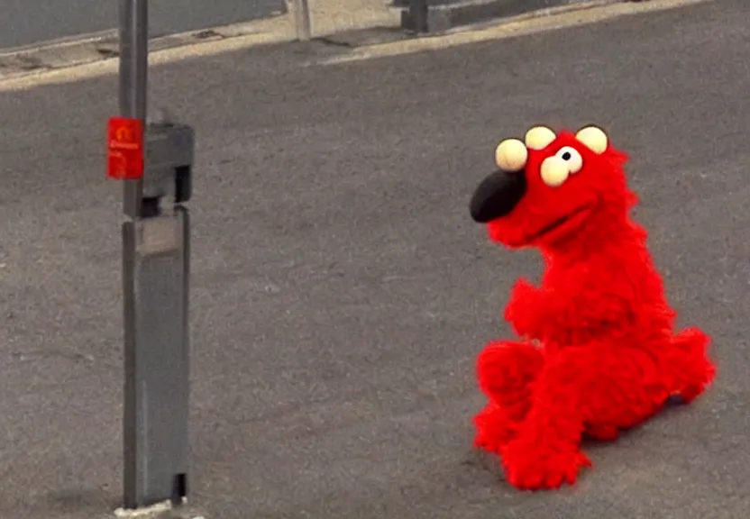 Image similar to cctv footage of elmo