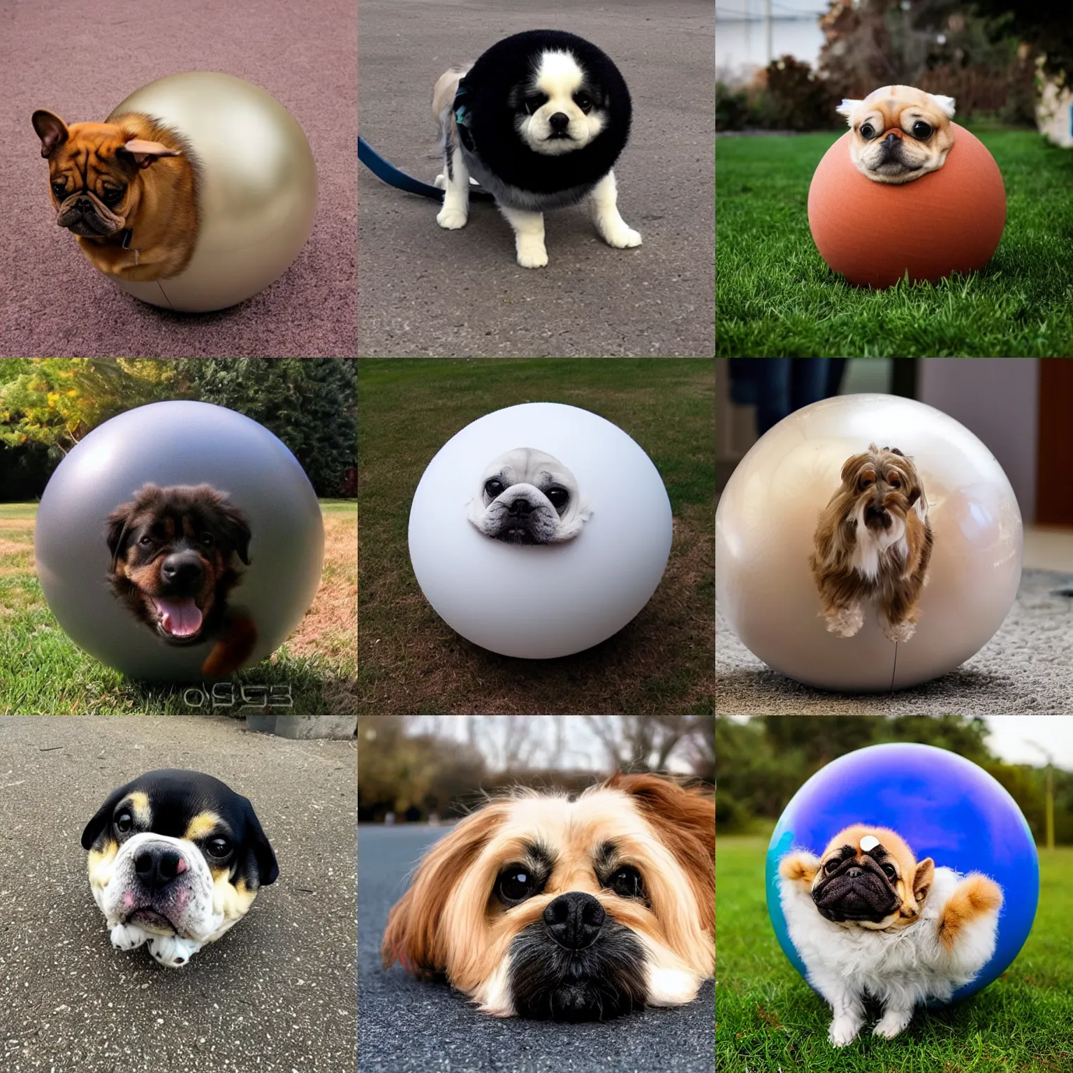 Prompt: a spherical dog