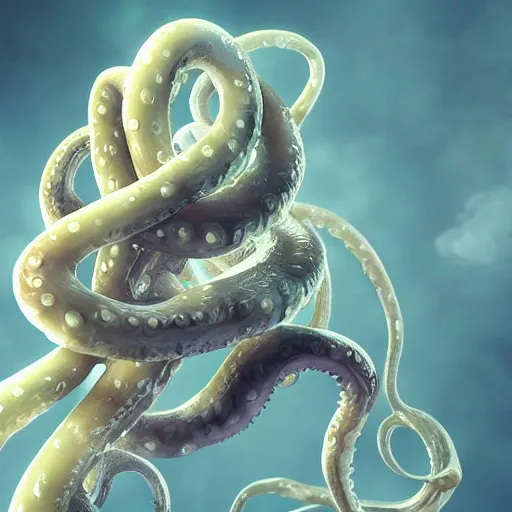 Image similar to tentacles artwork by yoshitaka amano, white background, extremely detailed, octane rendering, sharp focus, volumetric light, particles