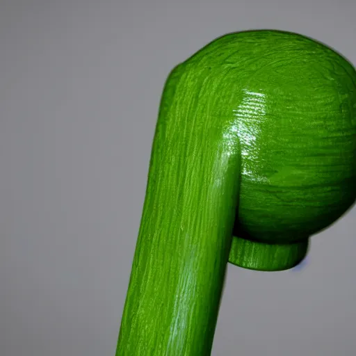 Image similar to short wooden cane with green slime on it, octane render