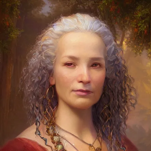 Image similar to portrait of a frysian woman ( 3 5 ) from friesland in 2 0 2 1, an oil painting by ross tran and thomas kincade