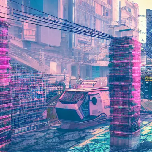 Image similar to istanbul, cyberpunk, vaporwave