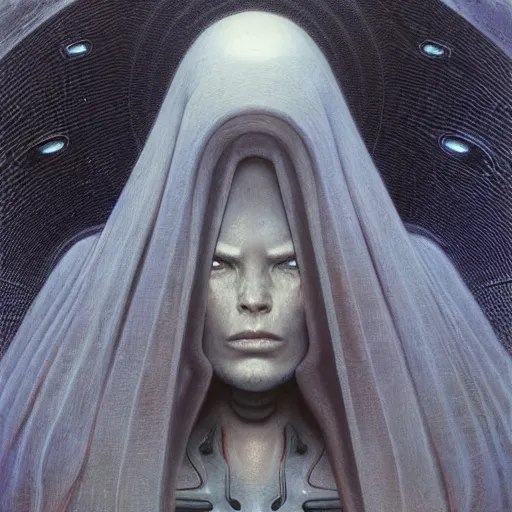 Prompt: sci - fi portrait of bene gesserit order sister from arrakis, by jean delville and beksinski and giger and dore, intricate, hyperealistic, photoreal, 8 k resolution, modern high sharpness photo