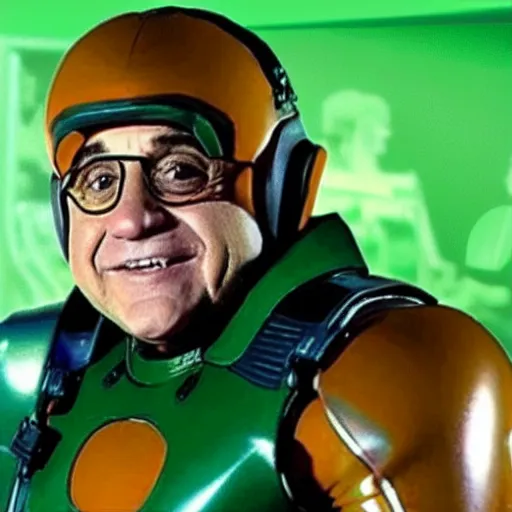 Prompt: Danny DeVito as Samus Aran