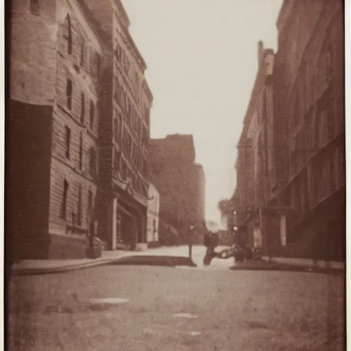 Prompt: First photograph ever taken, film grain, highly blurry, cinematic, 19th-century, old photography, dramatic