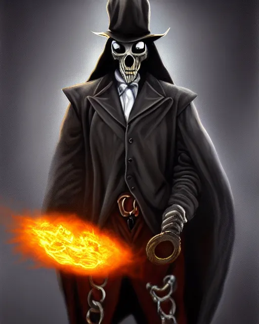 Prompt: a very elegant beautiful outstanding oil painting of a plague doctor as ghost rider, ghost rider skull showing, 4 k, unreal engine 5, digital art, dramatic lighting, artstation, in the style of ghost rider comic