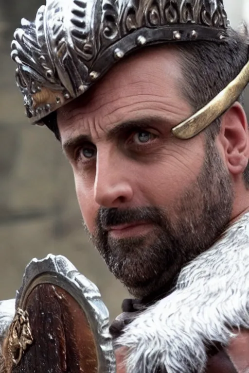 Prompt: Steve Carell as roman king