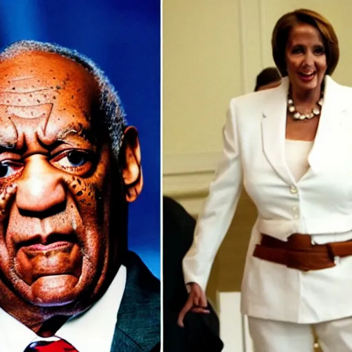 Image similar to bill cosby cosplaying as nancy pelosi