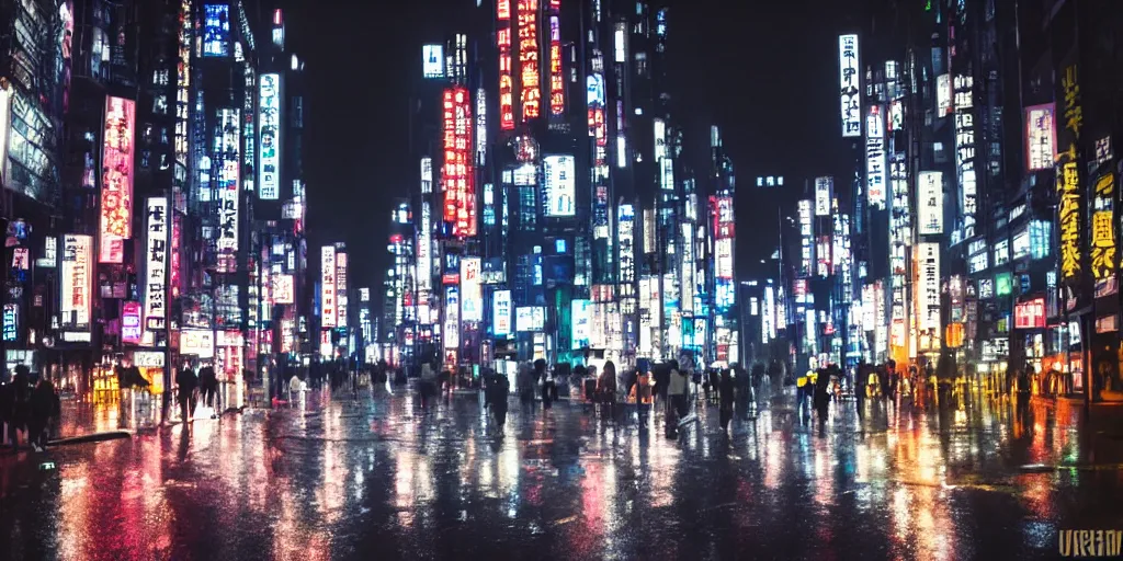 Image similar to underground dystopian city, Neo-Tokyo, at night, rain