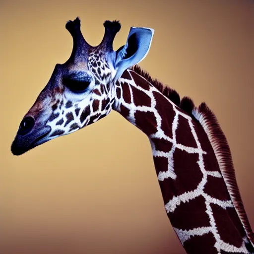 Image similar to a portra 800 photograph of a hybrid between a giraffe and a swan