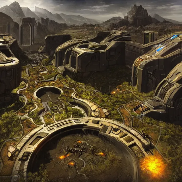 Image similar to halo 3 map, beautiful lighting, vivid colors, realistic digital art, intricate details, trending on artstation, deviantart featured