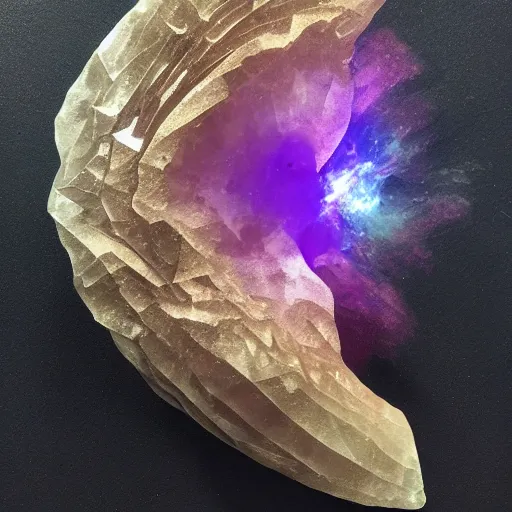 Prompt: abstract carved crystal sculpture of a nebula, 4k