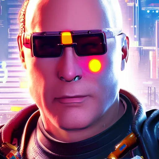 Prompt: Cyberpunk George Constanza in Cyberpunk 2077, portrait