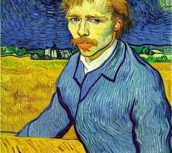 Image similar to portrait of tom odell by vincent van gogh