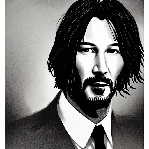 Prompt: a portrait of keanu reaves but he is a bush