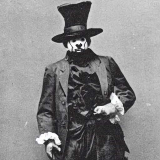 Image similar to rare photo of clown killer 1 8 5 6