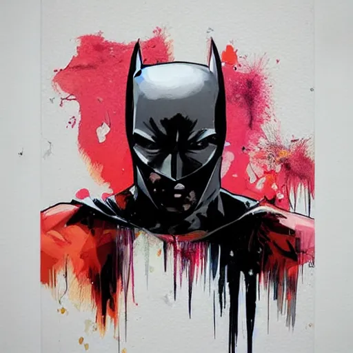 Image similar to Batman painted by Conrad Roset, detailed brushstrokes