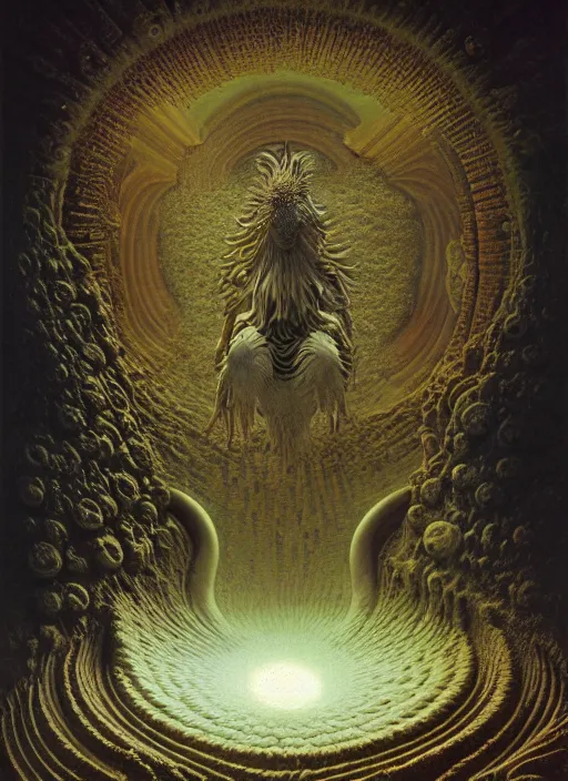 Image similar to antediluvian occult cosmology, panspermia, by daniel arsham and robert hooke and ernst haeckel and agostino arrivabene and joaquin sorolla and paolo gioli, rule of thirds, vivid colours, negative space, atmospheric, digital painting, artstation, concept art, smooth, sharp focus