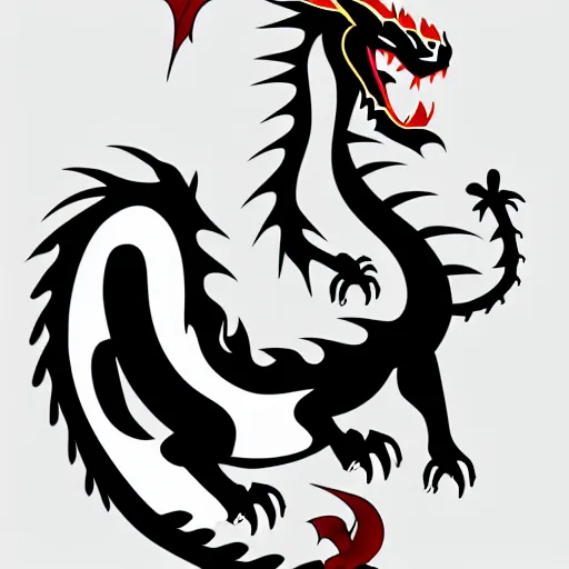 Image similar to vector art of welsh dragon and panda mixed, intercrossed, chimera, adobe illustrator