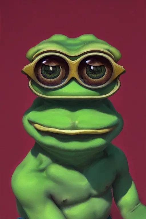 Prompt: portrait of a cyclops pepe! the frog! drinking coffee in the style of fenghua zhong and ruan jia and jeremy lipking and peter mohrbacher, extremely detailed digital painting, 8 k, natural lighting