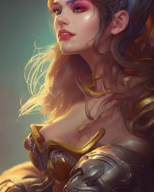 Image similar to league of legends portrait, au naturel, hyper detailed, digital art, trending in artstation, cinematic lighting, studio quality, smooth render, unreal engine 5 rendered, octane rendered, art style by klimt and nixeu and ian sprigger and wlop and krenz cushart.