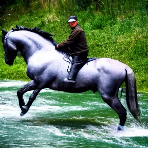 Prompt: sticky river horse