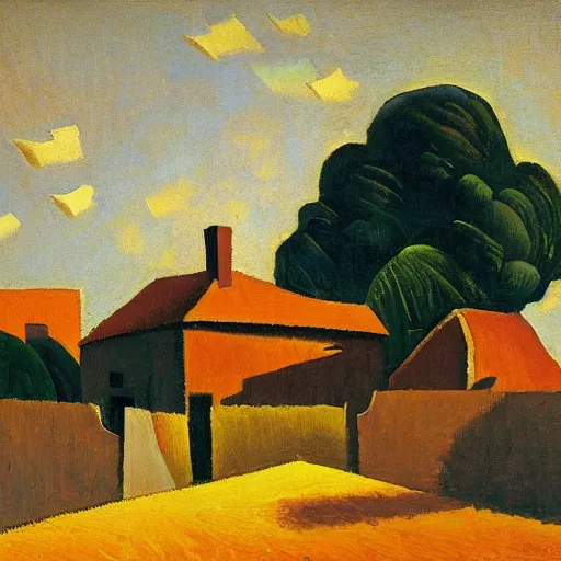 Image similar to a village, art by marius borgeaud