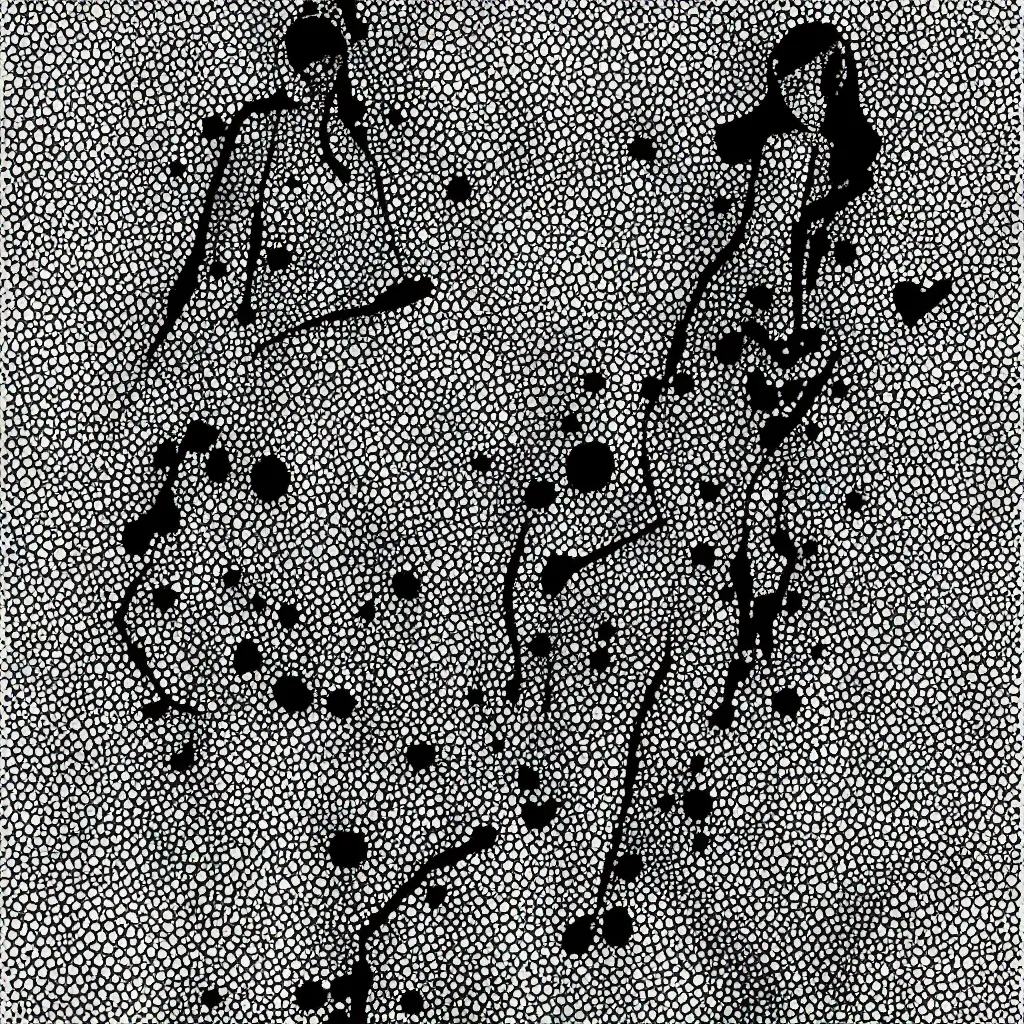 Image similar to woman, abstract, jet set radio artwork, ryuta ueda artwork, cryptic, ink, spots, asymmetry, stipple, lines, pointillism, crosshatching, linework, pitch bending, dark, ominous, eerie, hearts, minimal, points, technical, natsumi mukai artwrok, tight