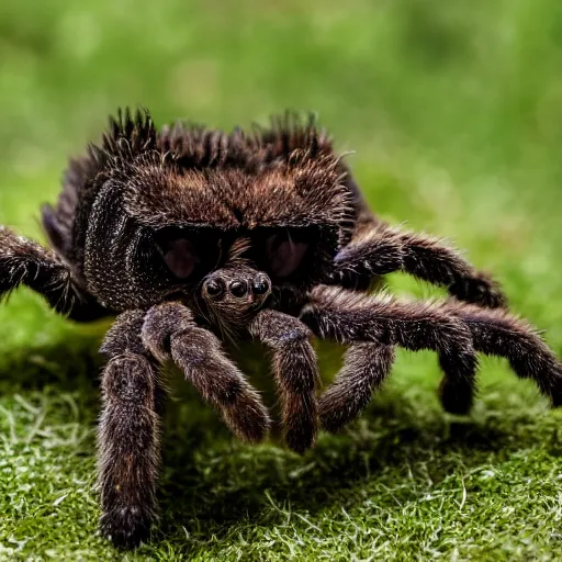 Image similar to the head of a tarantula photoshopped onto a gorrilla's body, full - body shot