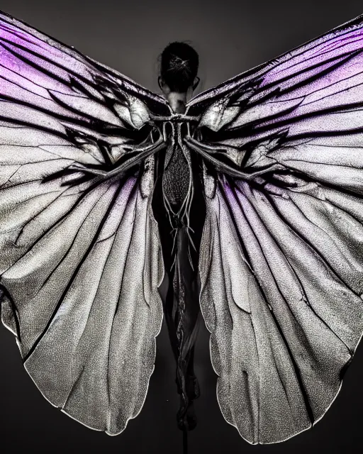 Image similar to pale goth fairy dragon fly wings, cinematic lighting, various refining methods, micro macro autofocus, ultra definition, award winning photo