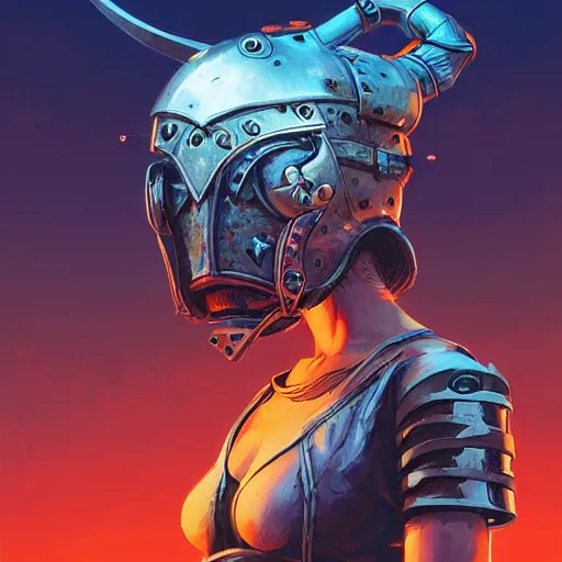 Image similar to cyberpunk viking helmet mask warrior goddess robot ninja fantasy, art gta 5 cover, official fanart behance hd artstation by jesper ejsing, by rhads, makoto shinkai and lois van baarle, ilya kuvshinov, ossdraws