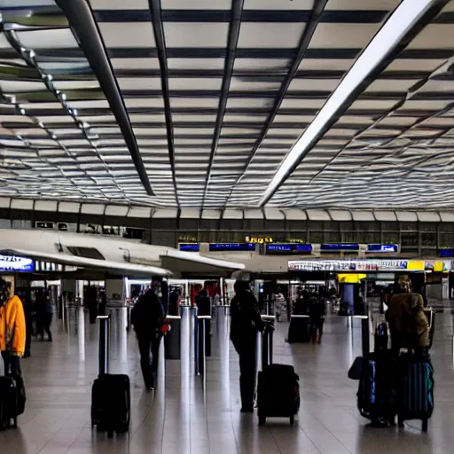 Image similar to airport authorities pointing weapon at spices, satire, dramatic, hyperdetailed, cinematic lighting