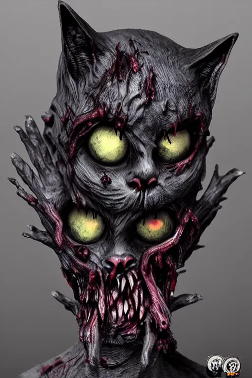 Prompt: creepy dark demonic zombie cat, ominous, photorealistic, highly detailed