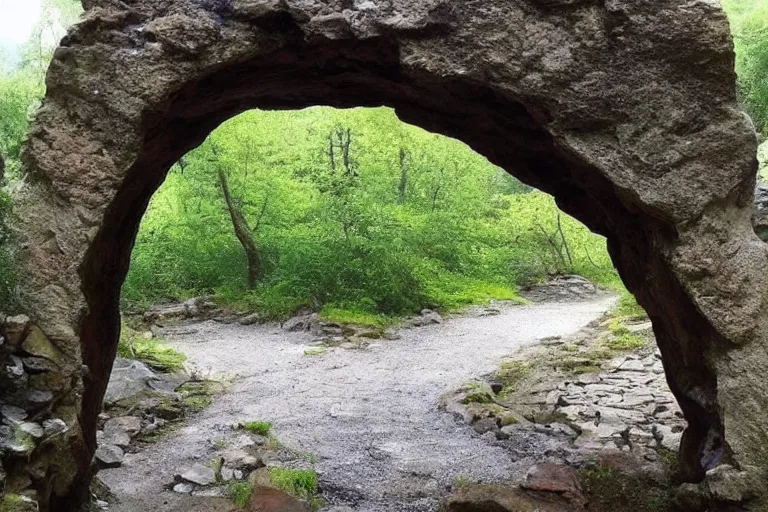 Image similar to 📷 A beautiful looking nature scene seen through an natural arch of stone ✨