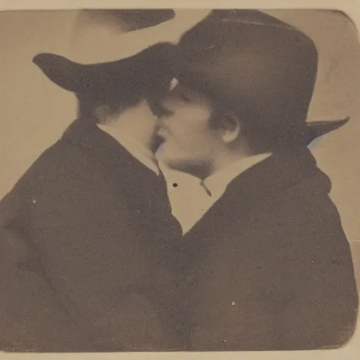 Image similar to outlaw men kissing, 1 8 0 0 s