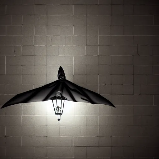 Prompt: a bat under a street lamp, realistic, award winning, detailed, 8k, HD, hyper realistic, octane render, cycles render