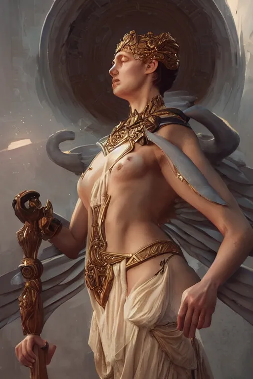 Prompt: goddess of the european union, highly detailed, digital painting, artstation, concept art, smooth, sharp focus, illustration, unreal engine 5, 8 k, art by artgerm and greg rutkowski and edgar maxence