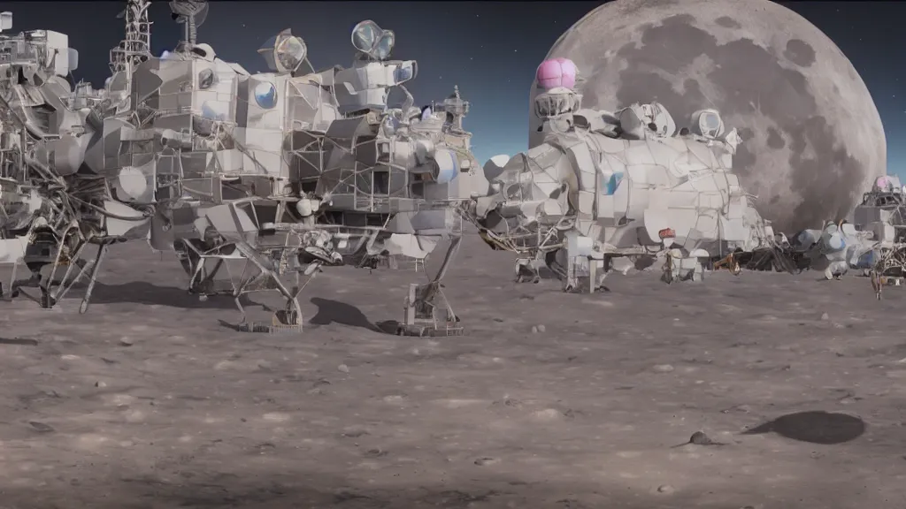 Prompt: disney world on the moon, photorealistic, 8 k, extreme detail, rendered in octane, rendered in arnold, rendered in vray, created in unreal engine 5, crowds of people in space suits