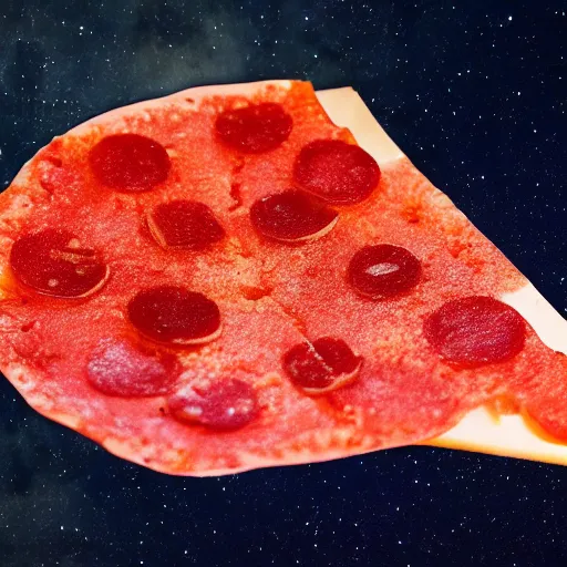 Prompt: slice of pepperoni, night sky, 8k, photograph, photorealistic