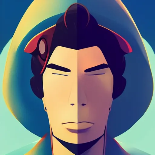 Image similar to face icon stylized minimalist space dandy, loftis, cory behance hd by jesper ejsing, by rhads, makoto shinkai and lois van baarle, ilya kuvshinov, rossdraws global illumination