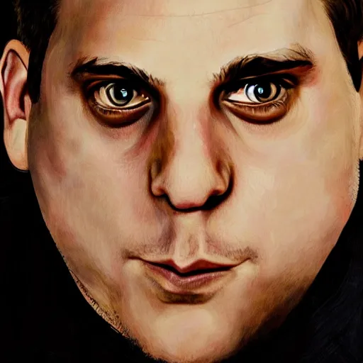 Prompt: realistic detailed face portrait, Jonah Hill,