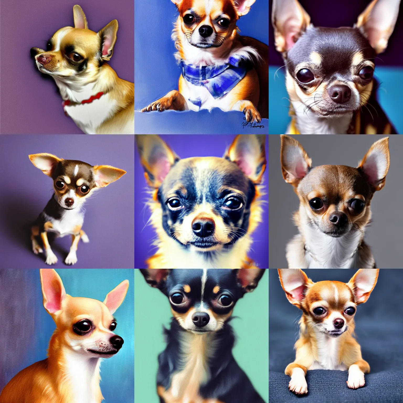 Prompt: chihuahua portrait made in the style of a blueberry muffin, high definition, focus