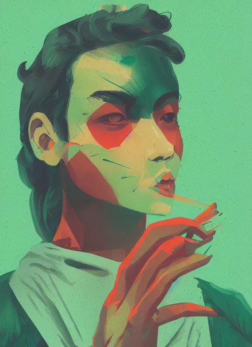 Image similar to profile picture by sachin teng, marijuana, organic painting, dreamy, smoke clouds, asymmetrical, green, matte paint, hard edges, energetic